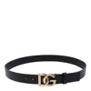 Dolce & Gabbana Lux Leather Belt With Logo Buckle In Black