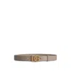 Dolce & Gabbana Taupe Plonge Leather Belt In Pink