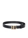 Dolce & Gabbana Dg Logo Buckle Leather Belt In Black