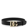 Dolce & Gabbana Dg Logo Buckle Leather Belt In Black