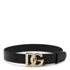 Dolce & Gabbana Dg Logo Buckle Leather Belt In Black
