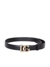 Dolce & Gabbana Adjustable Loop Stitched Belt In Black