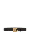 Dolce & Gabbana Black Belt With Buckle Closure And Interwoven Design In Leather Man In Black