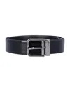 Dolce & Gabbana Adjustable Calfskin Leather Belt With Metal Buckle In Black