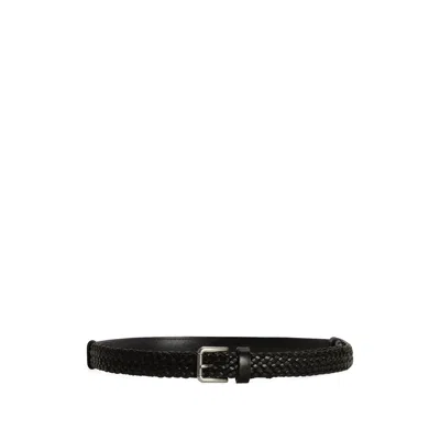 Dolce & Gabbana Black Woven Leather Belt