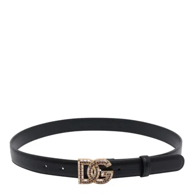 Dolce & Gabbana Black Crystal Embellished Buckle Belt, 24 Luxury Belts For Women Darveys