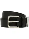 Dolce & Gabbana Calfskin Belt With Lettering In Black
