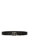 Dolce & Gabbana Black Belt With Buckle Closure And Interwoven Design In Leather Man In Black/rut.ultr.black