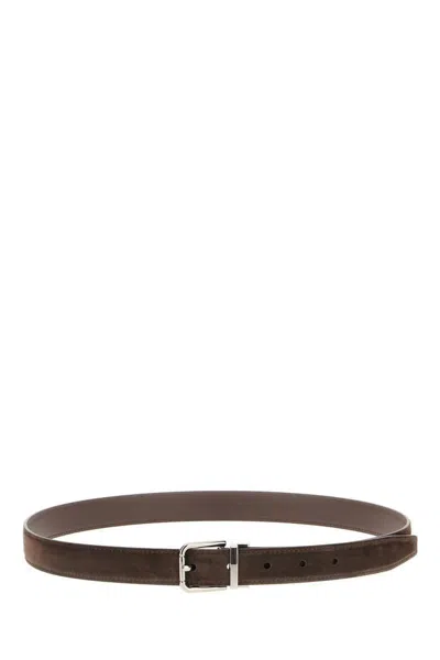 Dolce & Gabbana Man Belt Chocolate Brown Size 34 Calfskin