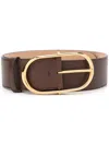 Dolce & Gabbana Oval Buckle Belt In Dark Brown