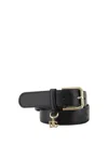 Dolce & Gabbana Adjustable Smooth Leather Belt With Gold-tone Buckle In Black