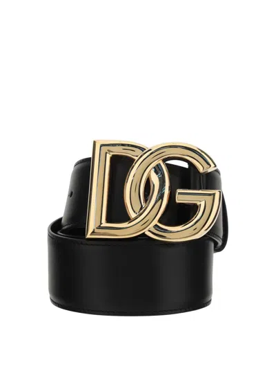 Dolce & Gabbana Leather Belt In Black