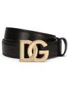 Dolce & Gabbana Logata Dg Belt In Black
