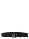 Dolce & Gabbana Black Logo Leather Belt In Nerorutenio
