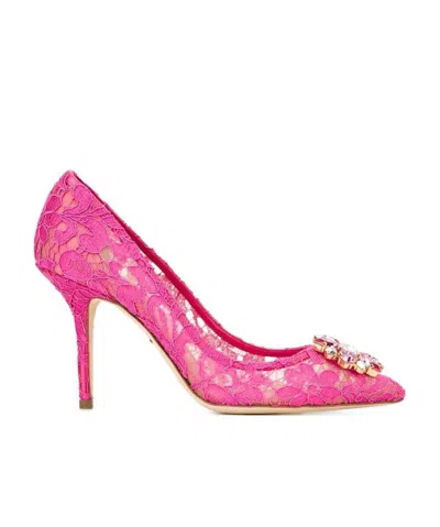 DOLCE & GABBANA DOLCE  GABBANA BELLUCCI EMBELLISHED LACE STILETTOS