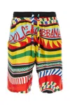 Dolce & Gabbana Multicolor Shorts With All-over Carretto Print In Multi