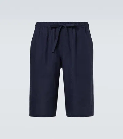 Dolce & Gabbana Bermuda-shorts Aus Leinen In Blau