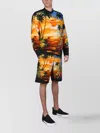 Dolce & Gabbana Men Bermuda Shorts With Hawaii Print