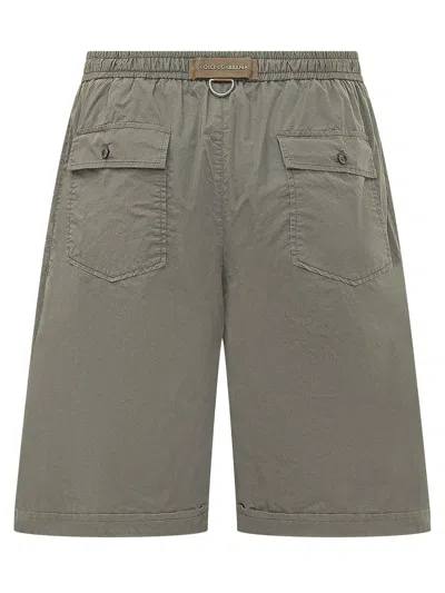 Dolce & Gabbana Bermuda Shorts With Elastic Waistband In Grigio Scuro 4
