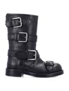 Dolce & Gabbana Leather Boot With Buckles In Black