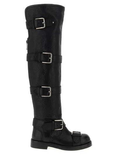 Dolce & Gabbana Bernini Biker Boots In Black