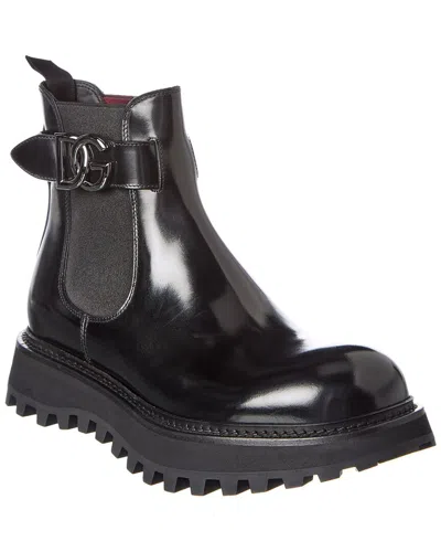 Dolce & Gabbana Bernini Leather Boot In Black
