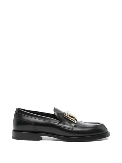 Pre-owned Dolce & Gabbana Bernini Leather Loafers In Black