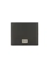 Dolce & Gabbana Logo Plate Leather Bi-fold Wallet In Black