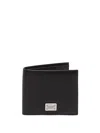 Dolce & Gabbana Bi-fold Wallet In Textured Calf Leather In Black