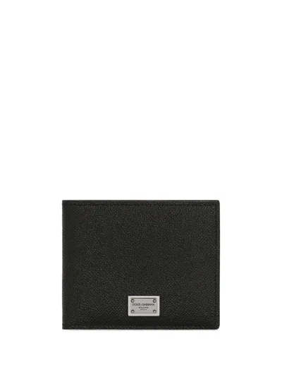 Dolce & Gabbana Bi Fold Wallet With Logo In Gray