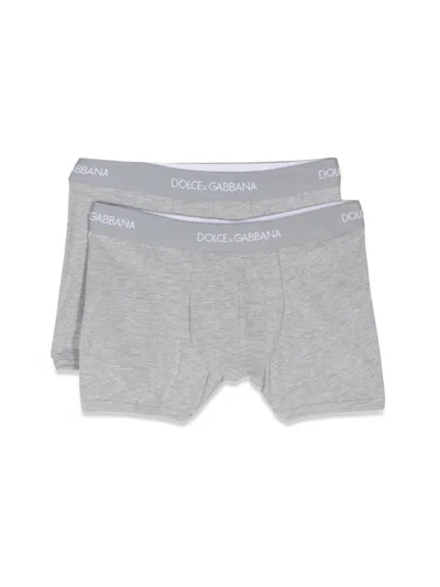 Dolce & Gabbana Kids' Bi-pack Boxer In Gray