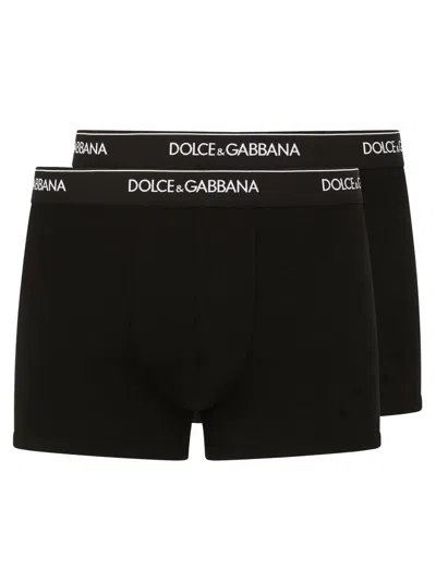Dolce & Gabbana Bi-pack Boxer Regular In Black