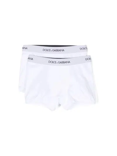 Dolce & Gabbana Kids' Bi-pack Boxer In White