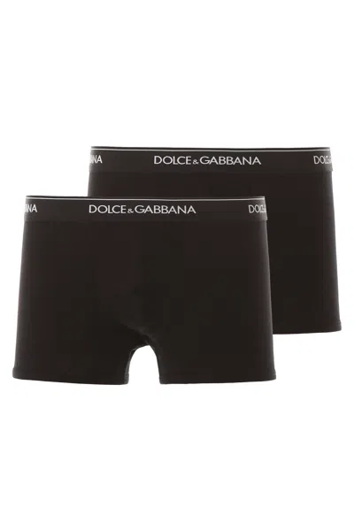 Dolce & Gabbana Bi-pack Underwear Boxer In Nero