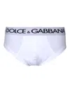 Dolce & Gabbana Mid-rise Briefs In Two-way Stretch Cotton In White