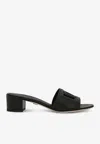 Dolce & Gabbana Bianca 40 Dg Millenials Open Mules In Calfskin In Black