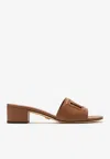 Dolce & Gabbana Bianca 40 Dg Millennials Calf Leather Mules In Brown