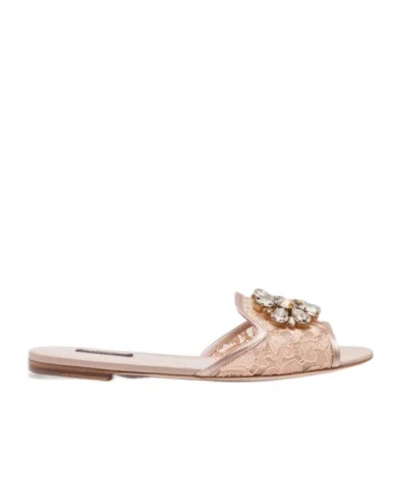 DOLCE & GABBANA DOLCE  GABBANA EMBELLISHED SLIP-ON SANDALS