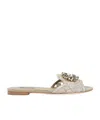 Dolce & Gabbana Lace Flat Sandals In White