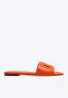 Dolce & Gabbana Dg Millennials Slides In Calf Leather In Orange