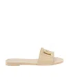 Dolce & Gabbana 10mm Rubber Flat Slide Sandals In Nude