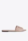 Dolce & Gabbana Piink Leather Millennials Flats In Powder
