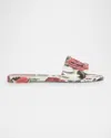 Dolce & Gabbana Bianca Floral Rubber Dg Flat Sandals In Rosa Red/bianco