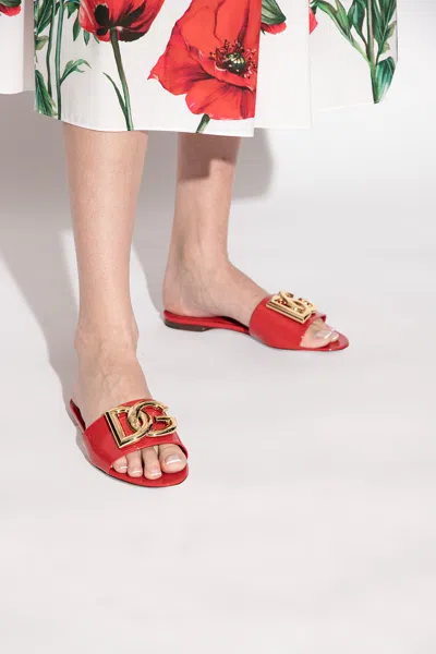 Dolce & Gabbana ‘bianca' Glossy Slides In Red