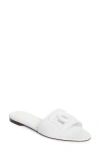 DOLCE & GABBANA BIANCA INTERLOCK SLIDE SANDAL