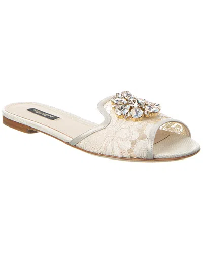 Dolce & Gabbana Bianca Lace Sandal In White