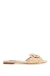 Dolce & Gabbana Bianca Lace Slides In Neutral