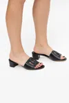 Dolce & Gabbana Bianca 40 Dg Millenials Open Mules In Calfskin In Black