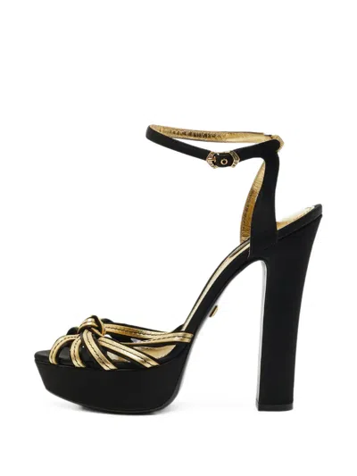 Pre-owned Dolce & Gabbana Bianca Platform Sandals In Black