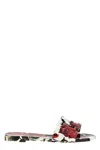 Dolce & Gabbana Multicolor Floral Sandals In White